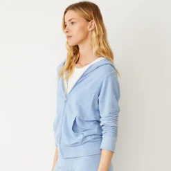 MONROW Supersoft Zip Up Hoody SOFTBLUE Discount